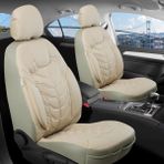 kia Capital Lüx Deri Oto Koltuk Kılıfı Ön Arka Takım Set Classy Bej