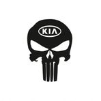 Kia Kuru Kafa Punisher Araba Sticker Yapıştırma