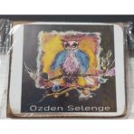 Kıbrıs İşi Özden Selenge Ahşap Baskılı Bardak Altlığı