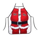 KICHOUSE Büyük Yetişkin Noel Baba Önlüğü Noel Partisi Aksesuarı Gurme Için Ekran Baskılı Düğmeler Kemer