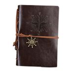 KICHOUSE Dizüstü Deri Defter Günlüğü Korsan Dizüstü Bilgisayar Yazmak Için Dergiler Retro Deri Günlük Erkekler Için Günlük Gezginler Günlüğü Antik Defter Seyahat Deri Çanta Sarmal