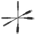 KICHOUSE Usb-c - 3 5 Mm Adaptörü Kulaklık Jakı Dönüştürücü 3 Paket Alüminyum Alaşımlı Naylon Tpe Kullanımı Kolay Akıllı Telefonlar Için Harika