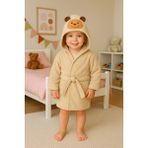 Kidaxi Erkek Bebek %100 Pamuk Bornoz - 2 - 3 Yaş - Bej