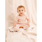 Kidaxi Jakarlı Çıtçıtlı Body Patikli Alt Bebek Takımı - 3 - 6 Ay - Pudra