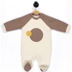 Kidaxi Reglan Kol 3 Iplik Patikli Bebek Tulum - 1 - 3 Ay - Kahverengi