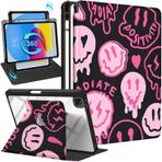 Kidcube iPad Air için 13 inç Kılıf M2 2024/iPad Pro 12.9 Kılıfı (2022/2021/2020/2018) - Kadınlar Kızlar için Kalem Tutuculu Sevimli Folyo Kapak Girly Moda Benzersiz Tasarım Döner Stand Gençler