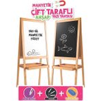 Kiddico Toys Dıytoy Ahşap Yazı Tahtası Manyetik Özellikli Çift Taraflı