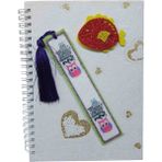 Kiddy World Sert Kapaklı Spiralli A5 Kareli Defter - Balık ve Kalp Desenli ve Baykuş Ayraç Hediyeli
