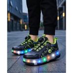 Kidessa 2256-N-DROPS LED Işıklı Çift Tekerlekli Akıllı Bağcıklı Unisex Çocuk Patenli Ayakkabı - NKT02256-SIYAH-YEŞIL-31 - Siyah - Yeşil