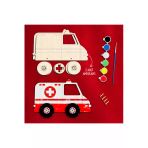 Kidewo Ahşap Ambulans Boyama Ve Oyun Seti – Kendin Yap Akrilik Boya İle Çocuk Etkinlik Kiti