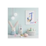 Kidilia J Harfli Bebek Odası Beyaz Duvar Tablosu Kişiye Özel Sevimli Hayvancıklar Tasarımlı 21x30cm