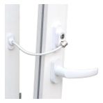 Kidmix Beyaz Pvc Kapı Pimapen Kilidi 5 Adet Anahtarlı Halatlı Emniyet Kilidi 20 cm Uzunluk