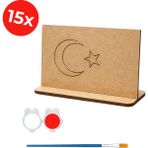 Kidose Ahşap Türk Bayrağı Boyama Ürünü - Çok Renkli