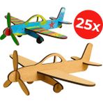 Kidose Boyanabilir Model Uçak - Sınıf, Kreş, Anaokulu Toplu Set - Boyama Etkinliği - 25'li Set - Çok Renkli