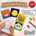 Kidose Çocuklar Için Punch Dikiş Etkinlik Seti | Tavşan Panda Kaplan Kurbağa Civciv - Çok Renkli