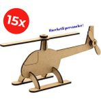 Kidose Okul Öncesi Ahşap Helikopter Yapım Seti | Eğitici Stem Oyuncağı - Çok Renkli