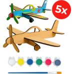 Kidose Uçak Boyama Etkinlik - Model Uçak Tasarım Set - Sınıf, Kreş, Anokulu Etkinlik - 5'li Set - Çok Renkli