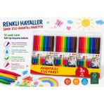 Kids 12 Renk Keçeli Kalem Seti –3 Lü Avantajlı Set Çocuklar Için Boyama ve Çizim Kalemi, Su Bazlı Kolay Silinebilir - 12 KEÇELİ BOYA KALEMİ