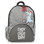 Kids A More Byc Dino Deri Detaylı Erkek Çocuk Sırt Çantası Gri Gri 40x30x11
