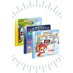 Kids Babies 3 Boyutlu, Hareketli Kitaplar 3'lü Set Pop-up Kitaplar 2 - Kaplan ,astronot Evcil