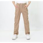 Kids Beli Lastikli Bağcıklı Okul Pantolonu - Kahverengi - 6 Yaş