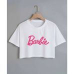 Kids Face Özel Tasarım Barbie Baskılı Pamuk Kısa Kollu Dünya Trendi Kız Çocuk Crop T-Shırt - 7 Yaş - Beyaz