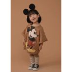 Kids Face Özel Tasarım Bisiklet Yaka Mıckey Mouse Baskılı %100 Pamuk Kız Çocuk Trend T-Shırt - 12 Yaş - Camel
