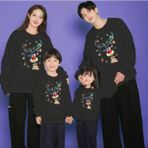 Kids Face Özel Tasarım Mutlu Yılbaşı Geyiği Baskılı Kışlık Aile Kombini Sweatshırt.1 Adet Fiyatıdır. - Siyah - 5 Yaş