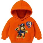 Kids Face Paw Patrol Baskılı Kapüşonlu Pamuk Erkek Bebek Çocuk Sweatshirt - Turuncu - 5 Yaş