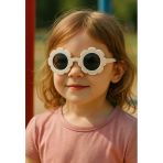 Kids Güneş Gözlüğü Beyaz Papatya Çerçeve Uv 400 Korumalı Ce Belgeli Güneş Gözlüğü Unisex
