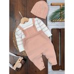 Kids Kingdom Pamuklu Triko Şapkalı Tulum 2li Erkek Bebek Takım - Pembe - 6 - 9 Ay