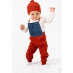 Kids Kingdom Triko Pantolon ve Bere Kaşkorse Badili Kot Detaylı Salopet Kışlık Erkek Bebek-Çocuk Takım - 2 Yaş - Bordo