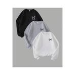 Kids KIŞLIK KIZ ÇOCUK BİSİKLET YAKA MİNİK KURDELE BASKILI 3LÜ SWEATSHİRT