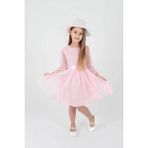 Kids Kız Çocuk Şapkalı Ve Tül Dantel Trend Abiye Elbise Ak2228 - Pembe - 7 Yaş