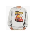 Kids Şimşek Mcquen Araba Baskılı Erkek Kışlık Çocuk Sweatshirt Beyaz
