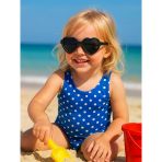 Kids Siyah Güneş Gözlüğü Kalpli Çerçeve Uv 400 Korumalı Ce Belgeli