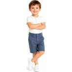 Kids Wear Erkek Çocuk Fermuar Kapamalı Cepli Mavi Renk Kumaş Şort - 2 - 3 Yaş