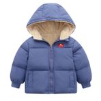 kids4ever Bebek, erkek ve kız çocukları için kışlık manto, küçük çocuk, fermuarlı, kapüşonlu ceket, rüzgar geçirmez, sıcak polar üst giyim, kar kıyafeti, iki cepli, 12 ay – 5 yaş, Mavi, 18-24 Ay