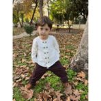 Kidsabu Oversize Ikili Kombin - Woody Mu Çocuk Alt Üst Takım Keten Pantolon Pamuk Gömlek Unisex Erkek Bebek - 2 - 3 Yaş - Acı Kahverengi