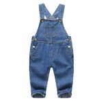 KIDSCOOL SPACE Erkek Bebek Kız Jean Tulum,Toddler Denim Sevimli İş Elbisesi,Açık Mavi,2-3 Yaş