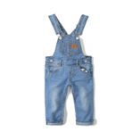 KIDSCOOL SPACE Küçük Kız Erkek Jean Tulum, Yürümeye Başlayan Çocuk Yırtık Denim Sevimli İnce Pantolon, Koyu Mavi, 9-12 Ay