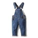 KIDSCOOL SPACE Küçük Kız Erkek Jean Tulum, Yürümeye Başlayan Çocuk Yırtık Denim Sevimli İnce Pantolon, Mavi, 7-8 Yaş