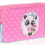 Kids&Love Uc Bolmeli Kiz Cocuk Kalem Cantasi - Pembe Panda