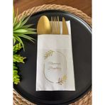 Kidspartim 12'li 40x40 cm Gold Yaldızlı Beyaz Çerçeveli Nişanımıza Hoşgeldiniz Cepli Peçete