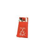 Kidspartim 12'lı 40x40 cm Gümüş Yaldızlı Kırmızı Mutlu Yıllar Cepli Aır Touch Peçete