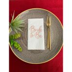 Kidspartim 16'lı Rose Gold Yaldızlı Beyaz Bride To Be Peçete