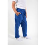 KİDSPİTİRCİK SAKS MAVİ JOGGER PANTOLON LAKOS KUMAŞ YANDAN CEPLİ - BELİ LASTİKLİ - BAĞCIKLI