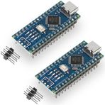 KidsRobot Nano Arduino Nano 3.0 Dev Board, USB Type-C, Önceden Lehimli Başlıklar ATmega328P 5V 16MHz Mikro Denetleyici Kartı ile Uyumlu (2 ADET)