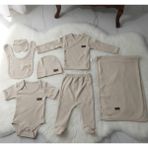 Kidzes Raporlu %100 Pamuklu 7 Parça Hastane Çıkışı - 0 - 2 Ay - Krem