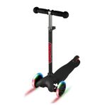 KİDZY Siyah Rookie 3 Tekerlekli Led Işıklı Scooter